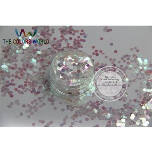 TCR6322 Very shining WHITE color with bullion iridescent Red light 2.5mm glitter Hexgon paillette for nail and DIY decoration