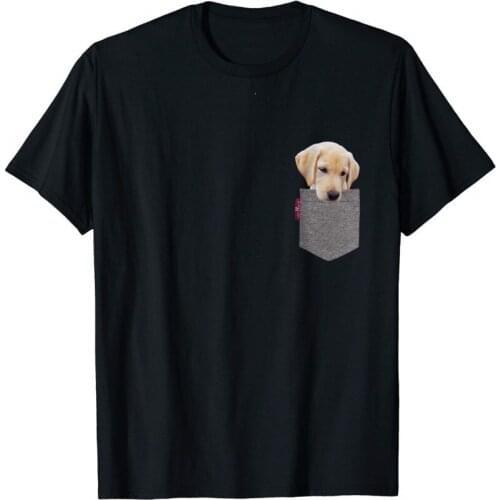 Funny Labrador In A Pocket Cute Puppy 2019 MenS Fashion Short Sleeved Camisetas Slim Fit Tops & Tees Slim T-Shirts