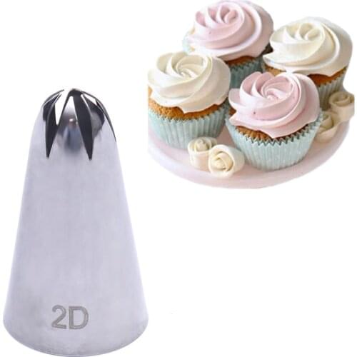 1pc Large Size Rose Flower Icing Tip Nozzles Cake Decor Chocolate Cupcake Cookie Biscuit Fondant Sugarcraft Kitchen Baking Tools