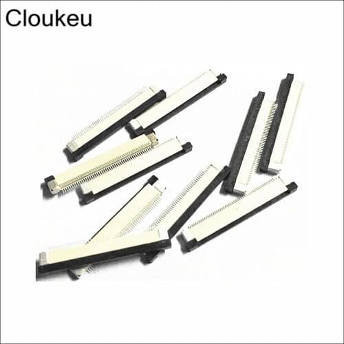 10Pcs FFC Connector cable socket FPC-0.5MM 50Pin Clamshell Bottom Contact Type