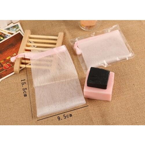 New Hot Sale 10pcs Mesh Soap Sack Saver Pouch Drawstring Holder Bags for Making Bubbles Bathroom Home Supplies Xmas Gift