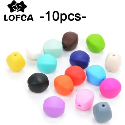 LOFCA 10pcs Chunky Olive Shape Silicone Beads Food Grade Silicone Teething Toy Baby Silicone Beads Teething Necklace making