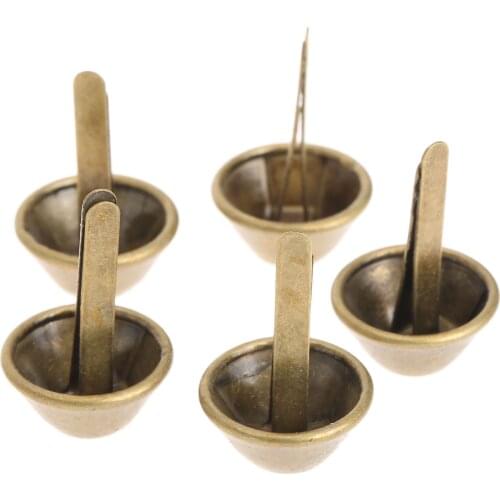 100pcs 15mm Furniture Decorative Tack Stud Iron Buckets Antique Bronze Bucket Nail Purse Luggage Bags Foot Upholstery Nails Tack