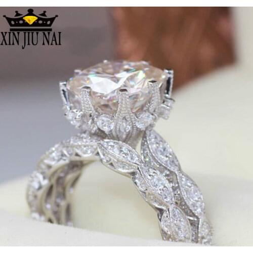 2/pcs Paired Ring Set Promotion AAA Sparking Women Wedding Band Clear Cubic Round Cut 3ct 5A Zircon Cz 925 Silver Ring For Women