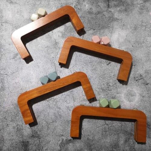 20 cm Light Brown Color Candy Big Ball Clasp Holes With Screws Handmade Diy Handbag Accessories Wooden Purse Frame Handles Frame