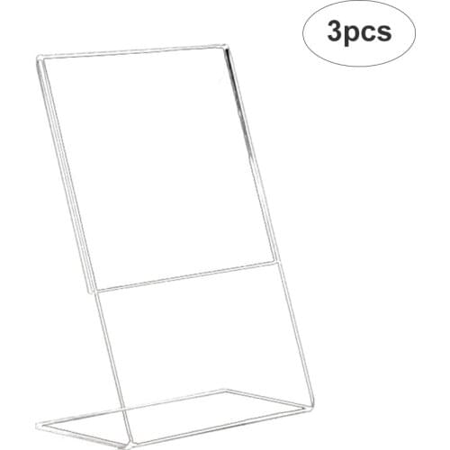 3PCS A4/A5/A6 Paper Holder Acrylic Clear Desk Shelf Box Storage Display Stand Acrylic Plastic Transparent Desktop Displays