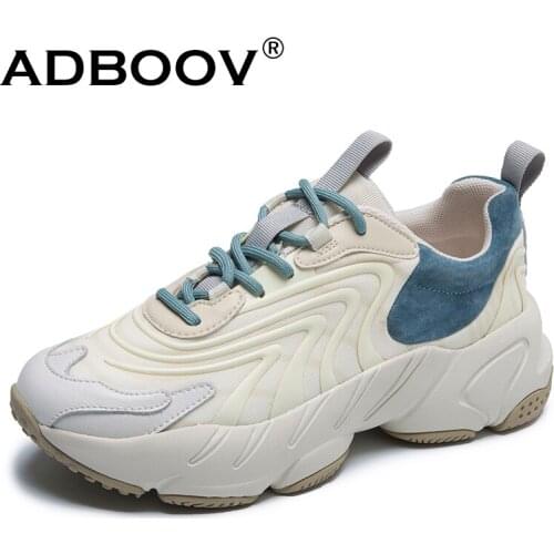 ADBOOV New Chunky Shoes Women Thick Sole Fashion Sneakers Ladies Footwear
