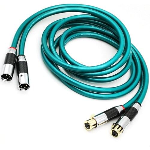 AHSY A Pair Of Green Ortfon OCC Balanced Signal Cable Fever XLR Audio Cable Pure Copper Hifi Microphone Cable Audio Cable