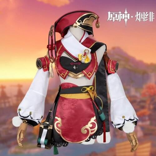Anime Genshin Impact Yanfei Game Suit Lolita Sweet Dress Daily Kimono Uniform Cosplay Costume Halloween Women Free Shipping 2021