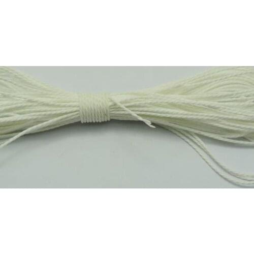 50 Meters White Waxed Polyester Twisted Cord String Thread Line 1mm