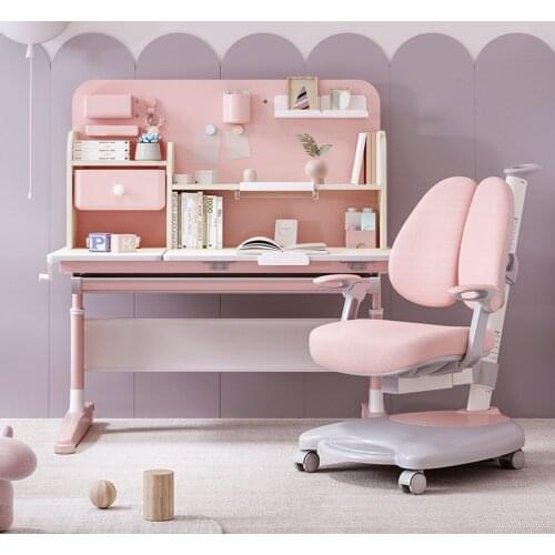 Childrens study desk primary school students desk lifting solid wood desk household students desk chair suit