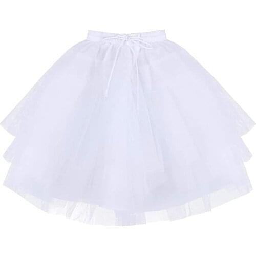 Kids Wedding Ball Gown Lace Edge 3 Layers Net Flower Girls Crinoline Petticoat Skirt Slips