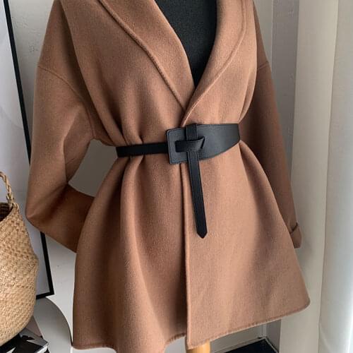 Designer Belts for Women High Quality Knot Soft Pu Leather Long Cummerbunds Wide Coat Ceinture Femme Dress Waistband Cintos
