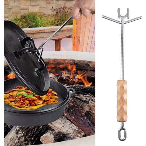 Dutch Double Hook Oven Lid Lifter Stainless Steel 2 Hook Anti-rust Lifter