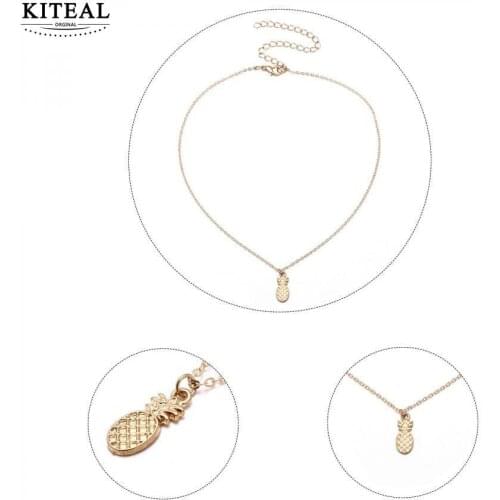 KITEAL High Quality necklace for female Pineapple Pendant Necklace Bracelet Set 35cm+10cm*2cm tattoo choker oso