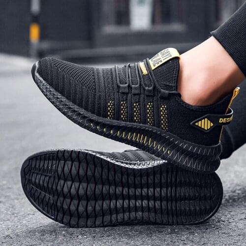Fashion Men Sneakers Mesh Casual Shoes Lac-up Mens Shoes Breathable Lightweight Walking Sneakers Zapatillas Hombre Size 39-46
