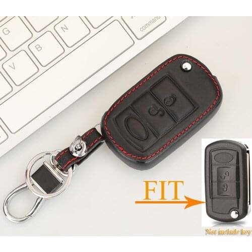 Kutery 3 Buttons Leather Car Remote Key Cover Case For LAND ROVER Range Rover Sport LR3 Discovery