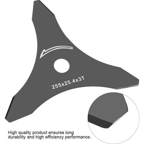 1pc 10" x 3T Brush Cutter Trimmer Blade 3 Tooth Replacement Black Color Long Durability