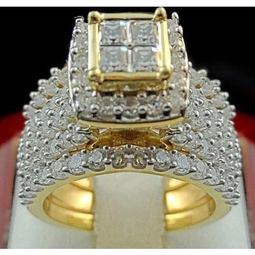 Milangirl Punk Full Zircon Puffed Marine Micro Paved Stone Rings For Men Hip Hop Iced Out Geometry Ring Cool Male Jewelry