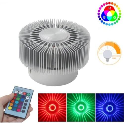3W Mounted LED Wall Light RGB Effect Lamp Sunflower Projection Rays AC85-265V Remote Control Corridor Wall Lamp