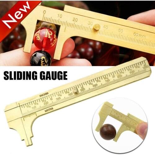 New Mini Brass Scale 80/100mm Sliding Gauge Vernier Caliper Ruler Pocket Measuring Tool For Home Jewelry Store Pie De Rey