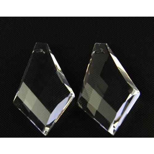 New 5pcs/Lot 50*32*13mm Clear Octagonal Glass Tie Shape Bar Hanging Accessories Pendant Crystal Chandelier Prism Lighting Decor