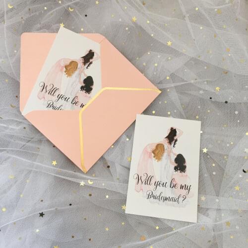 Personalized Will you be my bridesmaid proposal gift card for wedding bachelorette party guests invitation