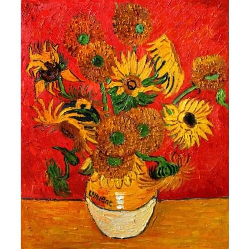 Handpainted Sunflowers Oil Painting by Van Gogh Flower Painting Reproductions Wall Decor Canvas Art Frameless