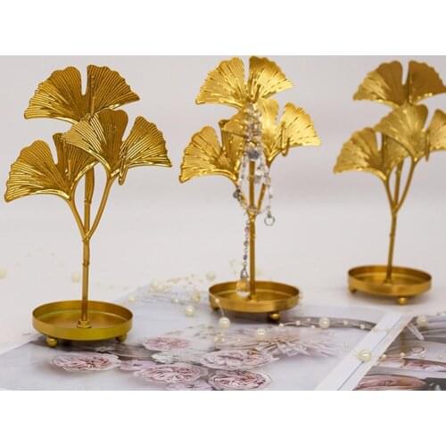 Jewelry Display Stand Leaf Shape Iron Storage Rack Stand Earring Necklace Bracelet Organizer Showcase Storage Holder Rack Stand