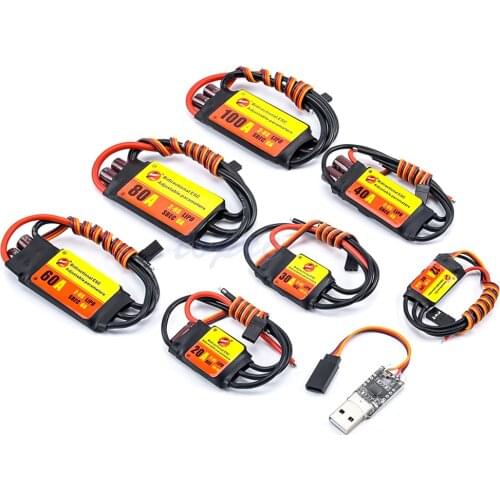 12A 20A 30A 40A 50A 60A 80A 100A Bidirectional Adjustable Brushless ESC for Remote Control Car Pneumatic Underwater Propeller