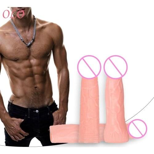 Penis Enlargement Sex Toys for men Extender Sleeve Erotic Intimate Goods Condoms for Adults Hollow penis Reusable Condom