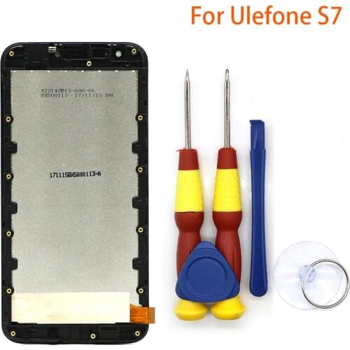 Touch Screen LCD Screen LCD Display For Ulefone S7 Digitizer Assembly With Frame Replacement Parts+Power volume button