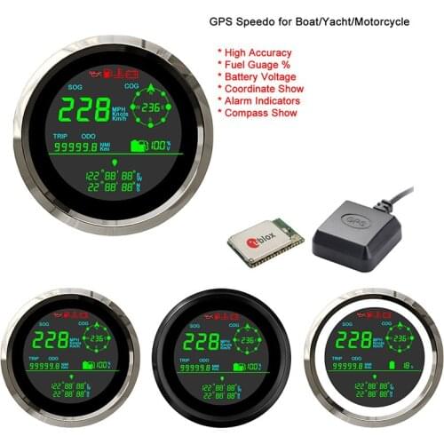 New 0-299 km/h GPS Speedometer LCD Digital GPS Speedometer With Trip ODO COG Fuel Gauge Voltmeter For Boat Marine Motorcycle Car