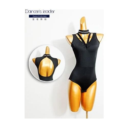 Comfort Latin Dance One-piece top Women Costume Black Dancewear Flamengo Tango/Modern Competition Women Dance Costume