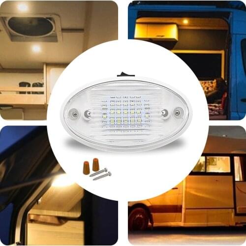 Universal 12V Car Interior Light Ceiling Dome Reading Light With Toggle Switch For Camper Caravan Motorhome Marine Boatn