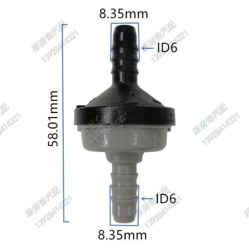 High qualtiy ID6 black plastic one-way valve non-return valve one way valve air pump vacuum check valve 2pcs a lot