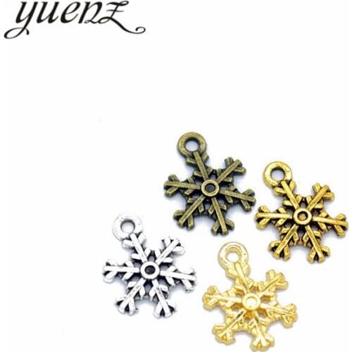 YuenZ 25pcs 5colour Charms snowflake 18*13mm Antique Silver Plated Pendants Making DIY Handmade Tibetan Silver Jewelry L506
