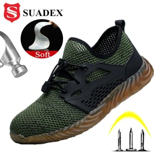 SUADEX Four Season Men Women Work Safety Shoes Breathable Anti-Smashing Steel Toe Cap Puncture Proof Work Shoes Dropshipping