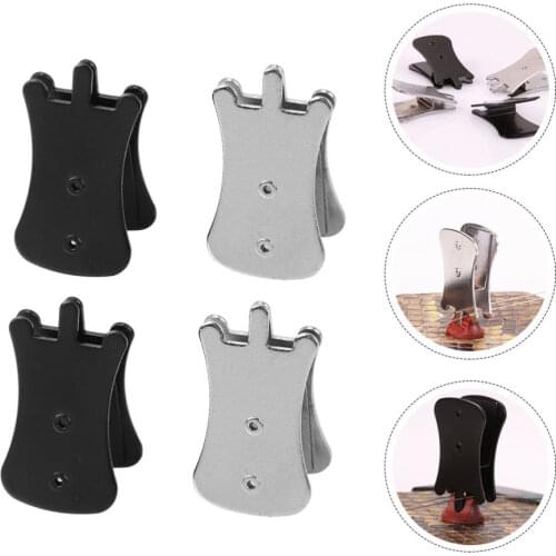 4 Pcs Portable Erhu Silencer Clips Galvanized Steel Erhu Practice Supplies (Assorted Color)
