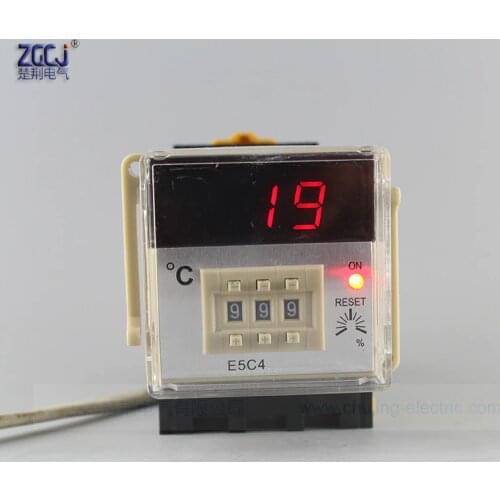 0-999 degree Small size 48*48mm DIN 35mm mounting temperature controller K type input digital thermostat CJ-E5C4