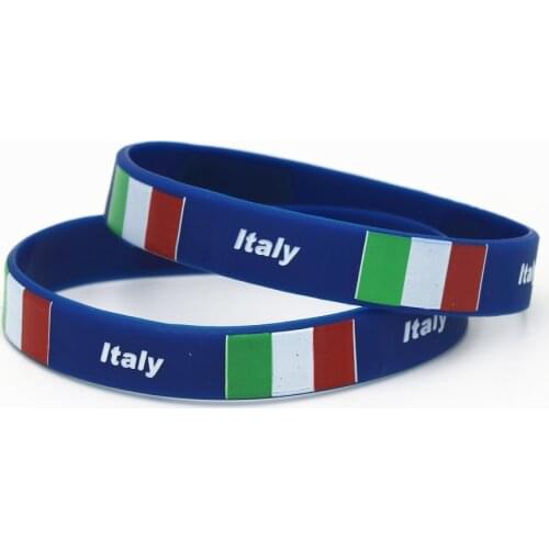 1PC Italy National Flag Silicone Wristband Blue Football Sports Country Silicone Rubber Bracelets&Bangles Jewelry Gifts SH221