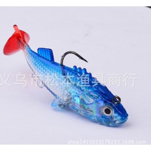 100pcs/lot 0.54OZ 15.45g classic lures soft bait lures 3" 7.6cm dw-1060 software Fishing Bait Tackle
