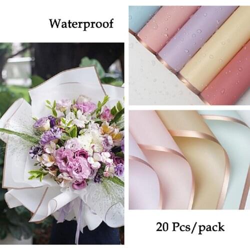 20 Pieces / Pack Solid Color Phnom Penh Waterproof Fog Paper Bouquet Packaging Diy Gift Packaging Materials Florist Supplies