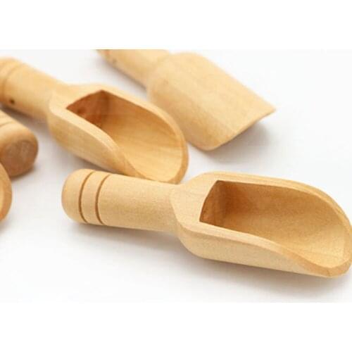 3pcs Wood Herb Powder Spoon Rice Spice Salt Sugar Flour Scoops Spoon Wooden Kitchen Cooking Baking Tools