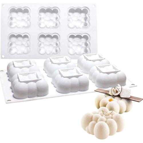 3D Cavities Square Shape Silicone Mold Cloud Cake Silicone Mousse Moulds Mousse Dessert Mold Cake resin mold Wedding decoration