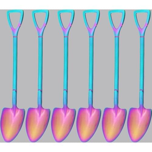 6Pcs Cutlery Set Dinnerware Set Stainless Steel Watermelon Ice Cream Spoon Shovel Flatware Fruit Spoon Table Home Decoration