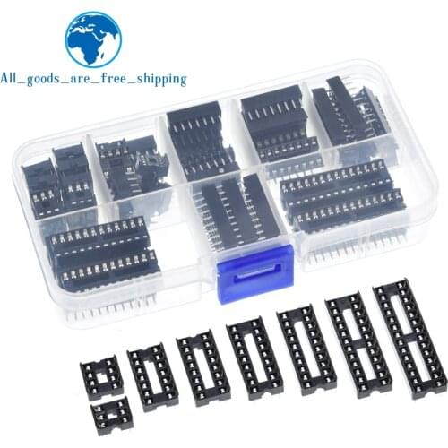 66PCS/Lot DIP IC Sockets Adaptor Solder Type Socket Kit 6,8,14,16,18,20,24,28 pins New