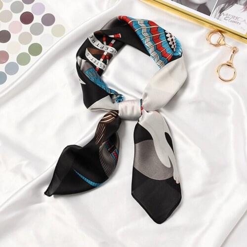 70*70cm Cartoon Cute Small Scarf Bandana Summer Decorated Silk Headwear Unique Print Foulard NEW [6520]