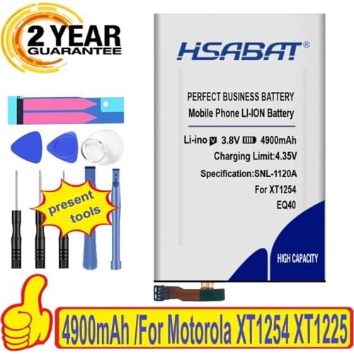 HSABAT Top Brand Battery for Motorola Moto Droid Turbo XT1254 4900mAh EQ40 XT1225