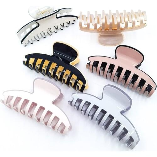 Acetate Acrylic Large Crab Hair Claw Clips Barrette Women Girls Simple Plastic Big Ponytail Holder Clamp Makeup Hair Accessories